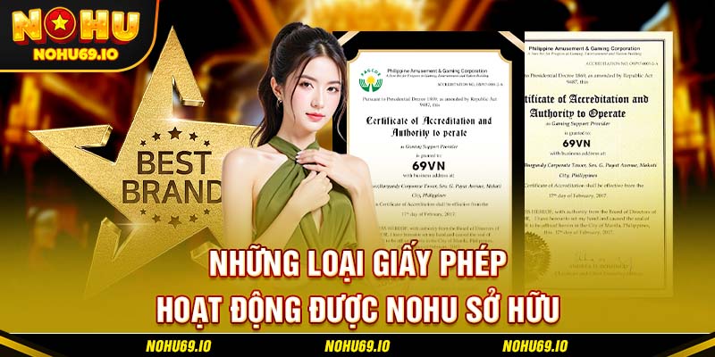 Những loại giấy phép hoạt động được NOHU sở hữu